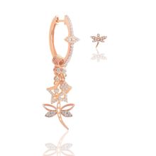 Söğütlü Silver SGTL11769 Rose Zirkon Taşlı Yusufçuk Şans Gümüş Küpe