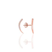 Söğütlü Silver SGTL7916 925 Ayar Gümüş Rose Zirkon Taşlı Mini Pırlanta Modeli Baykuş Küpe