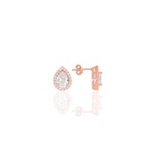 Söğütlü Silver SGTL7936 925 Ayar Gümüş Rose Zirkon Taşlı Mini Pırlanta Modeli Damla Küpe