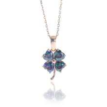 Söğütlü Silver SGTL8238 Mistik Topaz Taşlı Mini Yonca Kadın Kolye
