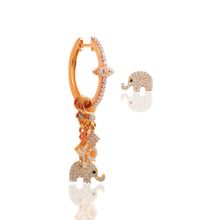 Söğütlü Silver SGTL8714 Rose Fil Modeli Şans Gümüş Kadın Küpe
