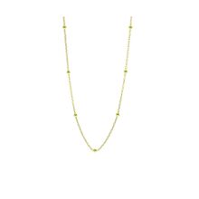 Söğütlü Silver SGTL8729 Altın Renk Gümüş 45 cm Yaldızlı Top Zincirli Kadın Kolye
