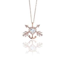 Söğütlü Silver SGTL8747 Rose Renk Gümüş Kalpli Çapa Ok Kadın Kolye