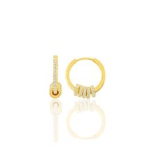 Söğütlü Silver SGTL8803GOLD Zirkon Taşlı Altın Yaldızlı Ring Gümüş Küpe