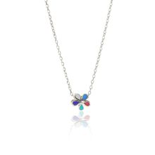 Söğütlü Silver SGTL9131 Kadın Gümüş Mineli Çift Taraflı Çiçek Kolye