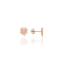 Söğütlü Silver SGTL9723ROSE Zirkon Taşlı Mini Yonca Gümüş Küpe
