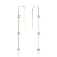 Söğütlü Silver SGTL9860ROSE 3 Taşlı Zincirli Gümüş Küpe