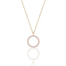 Söğütlü Silver SGTL9865ROSE Beyaz Taşlı Halka Modeli Gümüş Kolye