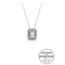 Söğütlü Silver Swarovski Baget Taşlı Pırlanta Modeli Gümüş Kolye