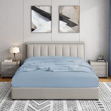 Soley Jersey 140x200 cm Mavi %100 Pamuk Çift Kişilik Lastikli Çarşaf