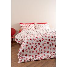 Soley Mix & Match Lover Kırmızı %100 Pamuk Çift Kişilik Nevresim Seti