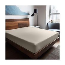 Soley Mix & Match Plain Ekru %100 Pamuk Çift Kişilik 140x200 cm Ranforce Lastikli Çarşaf