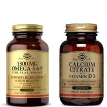 Solgar 1300 mg Omega 3-6-9 60 Kapsül + Solgar Calcium Citrate With Vitamin D3 60 Tablet