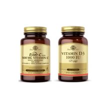 Solgar Ester C Plus Vitamin C 500 mg 50 Kapsül + Solgar Vitamin D3 1000 IU 100 Kapsül