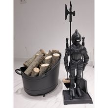 Şömine Odun Kovası+Şövalye Maşa Takımı Set