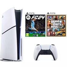 Sony Playstation 5 Slim CD Edition Beyaz Oyun Konsolu + Ps5 Fifa Fc 24 + Gta 5