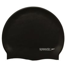 Speedo 8-709910001 Siyah Plain Flat Silicone Silikon Yüzücü Bonesi