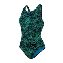 Speedo Endurance 10 Boom Siyah Yeşil Kadın Yüzücü Mayosu