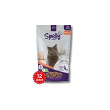SPELLY 12 Adet x Spelly Premium Kısırlaştırılmış Kedi Yaş Mama - Somon (85gr)