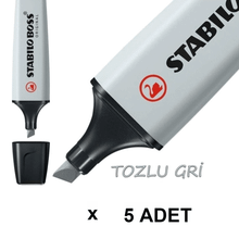 Stabilo Boss Pastel Tozlu 5 Adet Gri Fosforlu Kalem