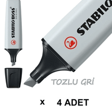 Stabilo Boss Pastel Tozlu Gri 4'lü Fosforlu Kalem