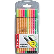 Stabilo Point 88 Pen 68 Neon 10'lu Paket İnce Keçe Uçlu Kalem