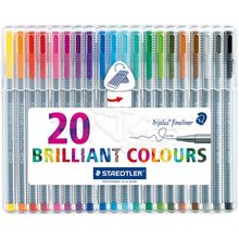 Staedtler 0.3 mm 20'li Triplus Fineliner İnce Uçlu Keçeli Kalem