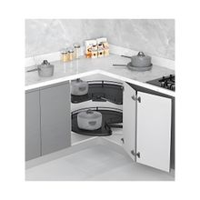 Starax 3051-A Antrasit 3/4 Borusuz Ahşap Tablalı Döner Sepet Takımı