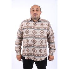 Starbattal 22213 Kahverengi Büyük Beden Erkek Gömlek