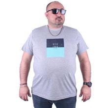 Starbattal 23136 Gri Melanj Büyük Beden Erkek T-shirt