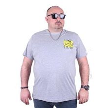 Starbattal 23137 Gri Melanj Büyük Beden Erkek T-shirt