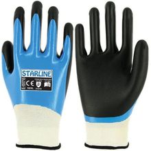 Starline E-151715 No:7 Mavi Beyaz Mavi Koruyucu Nitril Eldiven