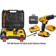 Staxx Pro Speed 24 V 4 Ah Metal Şanzuman Çift Akülü Şarjlı Matkap