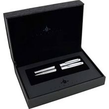 Steelpen 2715 World Serisi Parlak Krom Dolma Kalem ve Tükenmez Kalem Seti