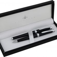 Steelpen 811 Lemans Siyah Krom Roller-Tükenmez Kalem Seti