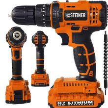 Steiner Alman 58 V 5 Ah Darbeli Lityum Çift Akülü SJS 24 Parça Metal Şanzıman Şarjlı Vidalama Matkap