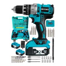 Steiner Germany Technology Darbeli 58 V 5 Ah Mavi XR Li-Ion Çift Akülü Şarjlı Vidalama Matkap Pro Set