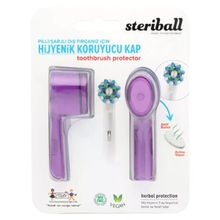 Steriball Pilli veya Şarjlı Diş Fırçaları İçin Hijyenik Mor Diş Fırçası Kabı