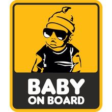 Sticker Fabrikası Renkli 10x12 cm Baby On Board Arabada Bebek Var