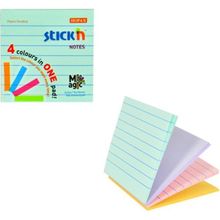 Stickn 21577 4 Renk 76x76 100 Yaprak Yapışkanlı Not Kağıdı
