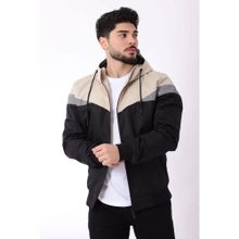 Stil Kombin 1220 60124 Bill Üçgen Parçalı Kapüşonlu Bej Erkek Mevsimlik Mont