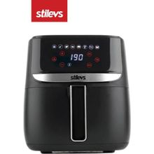 Stilevs Siyah ve Gümüş Renkli Yüksek Performanslı Hava Fritözü - Ahşap
