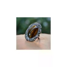 Stoneage F02610 Kaplan Gözü Doğal Taşlı El Yapımı Yüzük