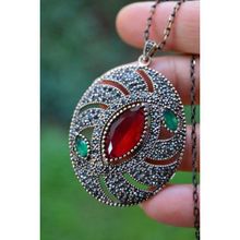 Stoneage Jewellery Kök Yakut Taşlı Otantik Kolye