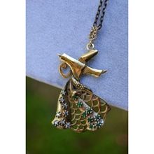 Stoneage Jewellery Kök Zümrüt Taşlı Semazen Bayan Kolye