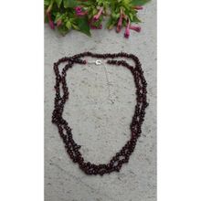 Stoneage Jewellery Lal Doğal Taş Çift Sıra Bayan Uzun Kolye