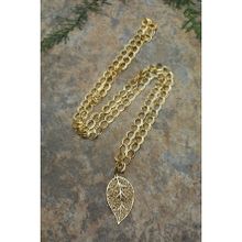Stoneage Jewelllery Altın Kaplama Yaprak Uzun Bayan Kolye
