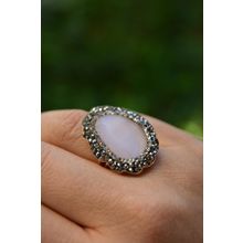 Stoneage Kedi Gözü Açık Pembe Ayarlanabilir Yüzük