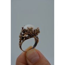 Stoneage Madeni Bronz Ayarlanabilir Barok İnci Bayan Yüzük