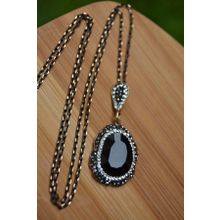 Stoneage RF03353 El Yapımı Siyah Taşlı Kolye